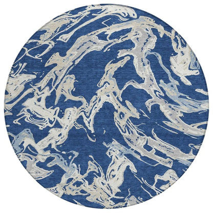 LOOMLAN Rugs Lani Blue Washable Indoor-Outdoor Rug