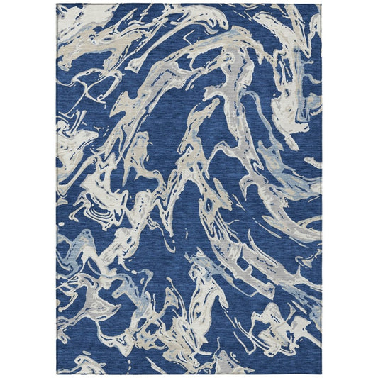 LOOMLAN Rugs Lani Blue Washable Indoor-Outdoor Rug