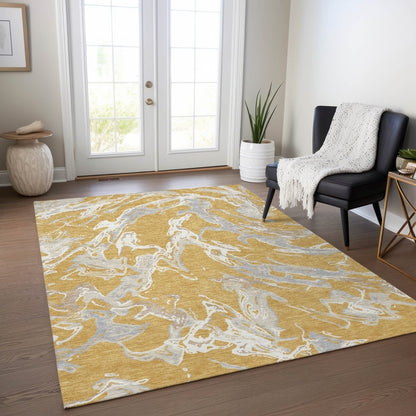 LOOMLAN Rugs Lani Gold Washable Indoor-Outdoor Rug