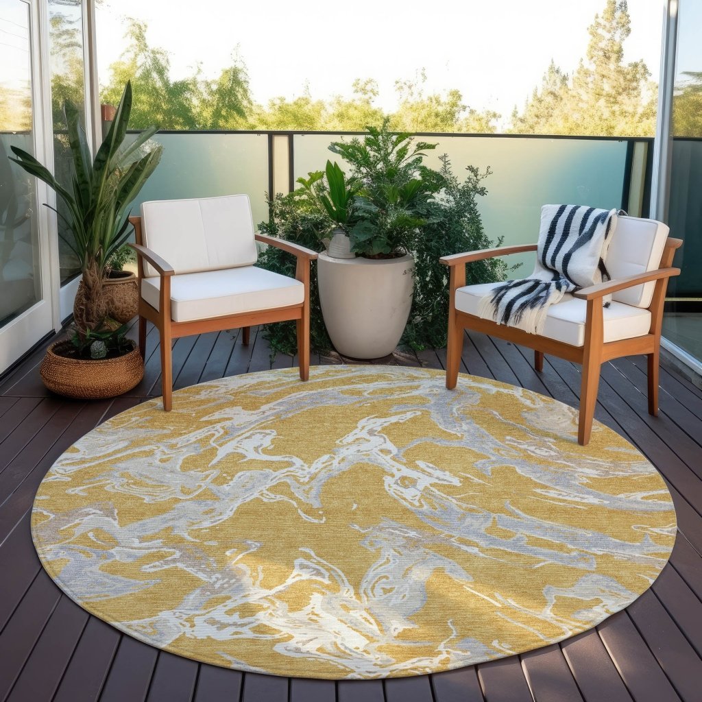 LOOMLAN Rugs Lani Gold Washable Indoor-Outdoor Rug