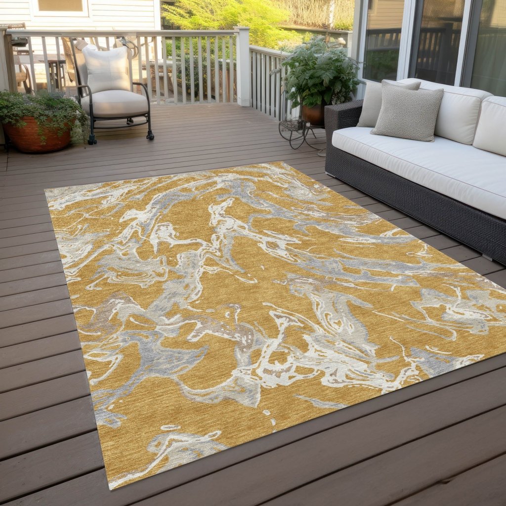 LOOMLAN Rugs Lani Gold Washable Indoor-Outdoor Rug