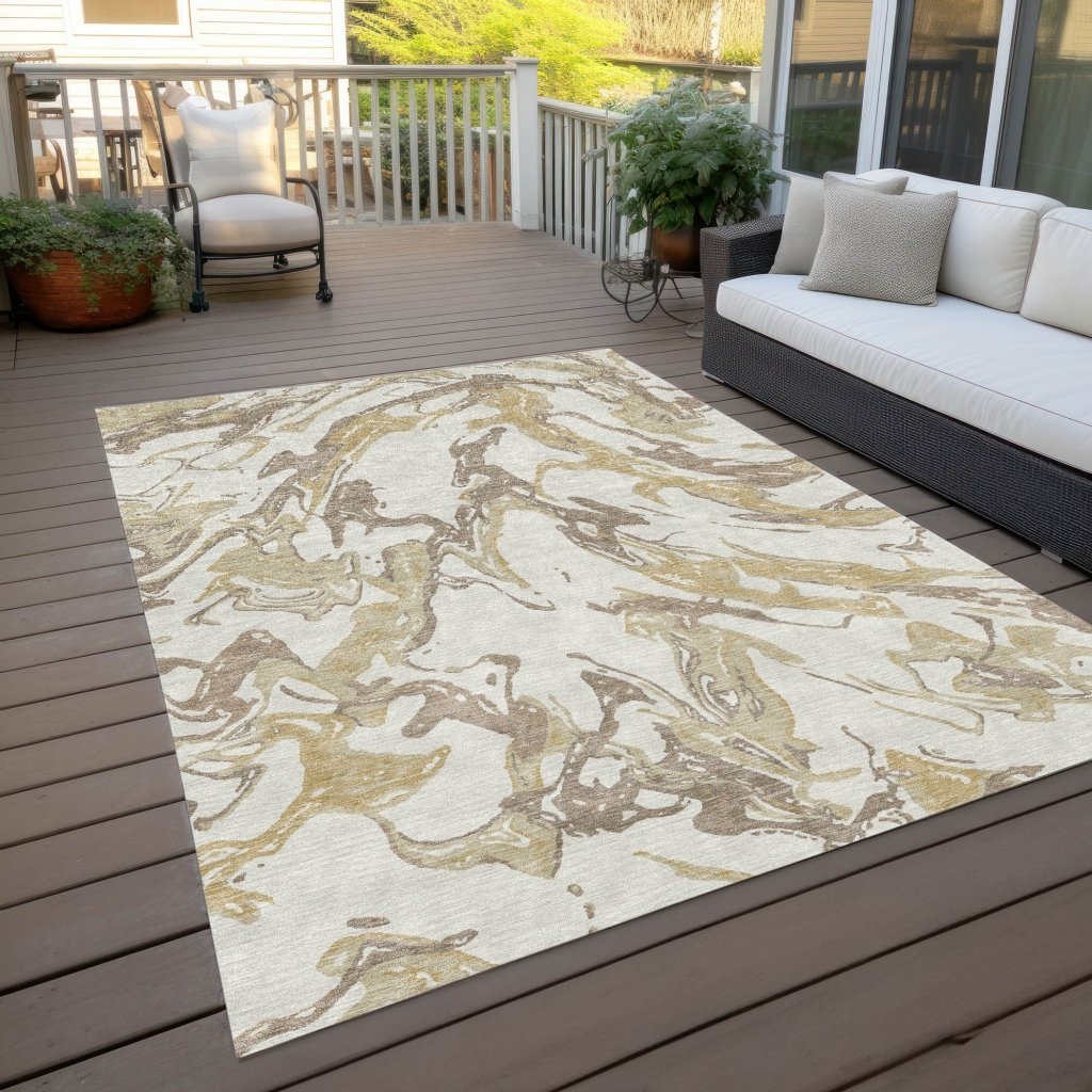 LOOMLAN Rugs Lani Ivory Washable Indoor-Outdoor Rug