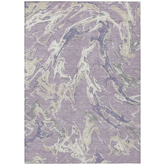LOOMLAN Rugs Lani Purple Washable Indoor-Outdoor Rug