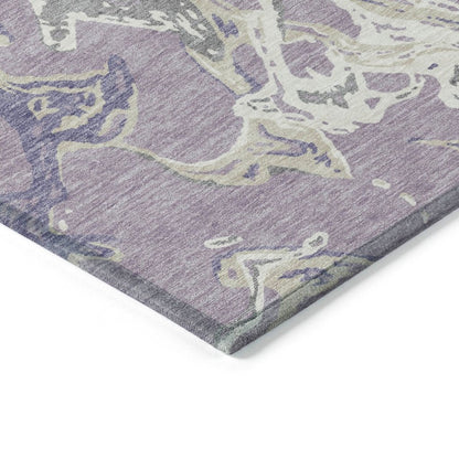 LOOMLAN Rugs Lani Purple Washable Indoor-Outdoor Rug