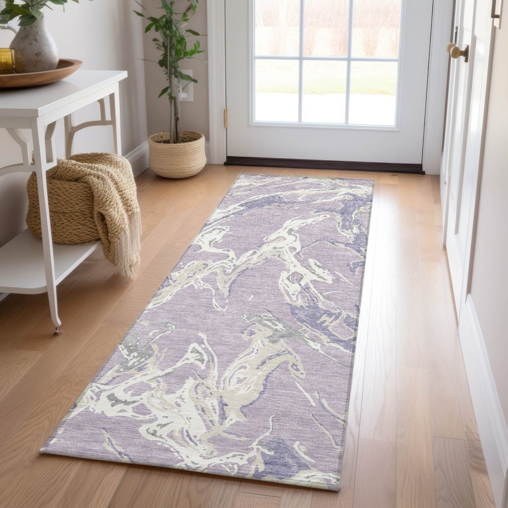 LOOMLAN Rugs Lani Purple Washable Indoor-Outdoor Rug