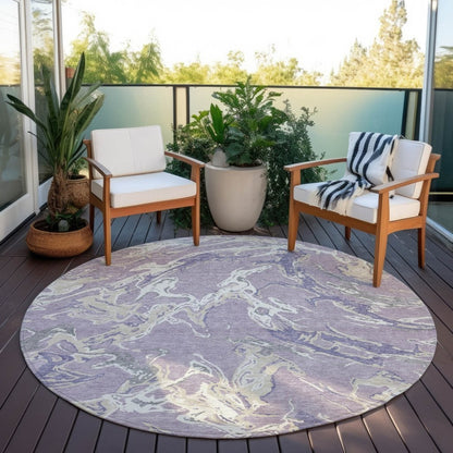 LOOMLAN Rugs Lani Purple Washable Indoor-Outdoor Rug