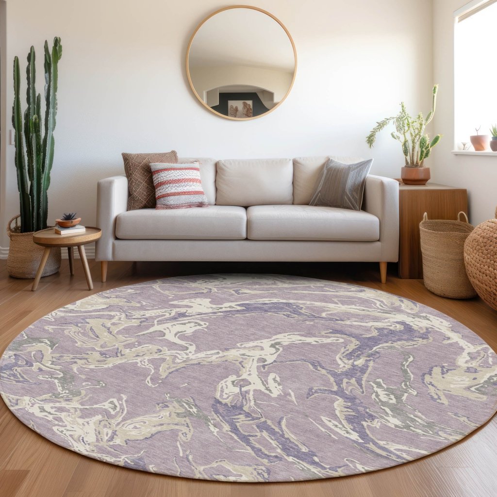 LOOMLAN Rugs Lani Purple Washable Indoor-Outdoor Rug