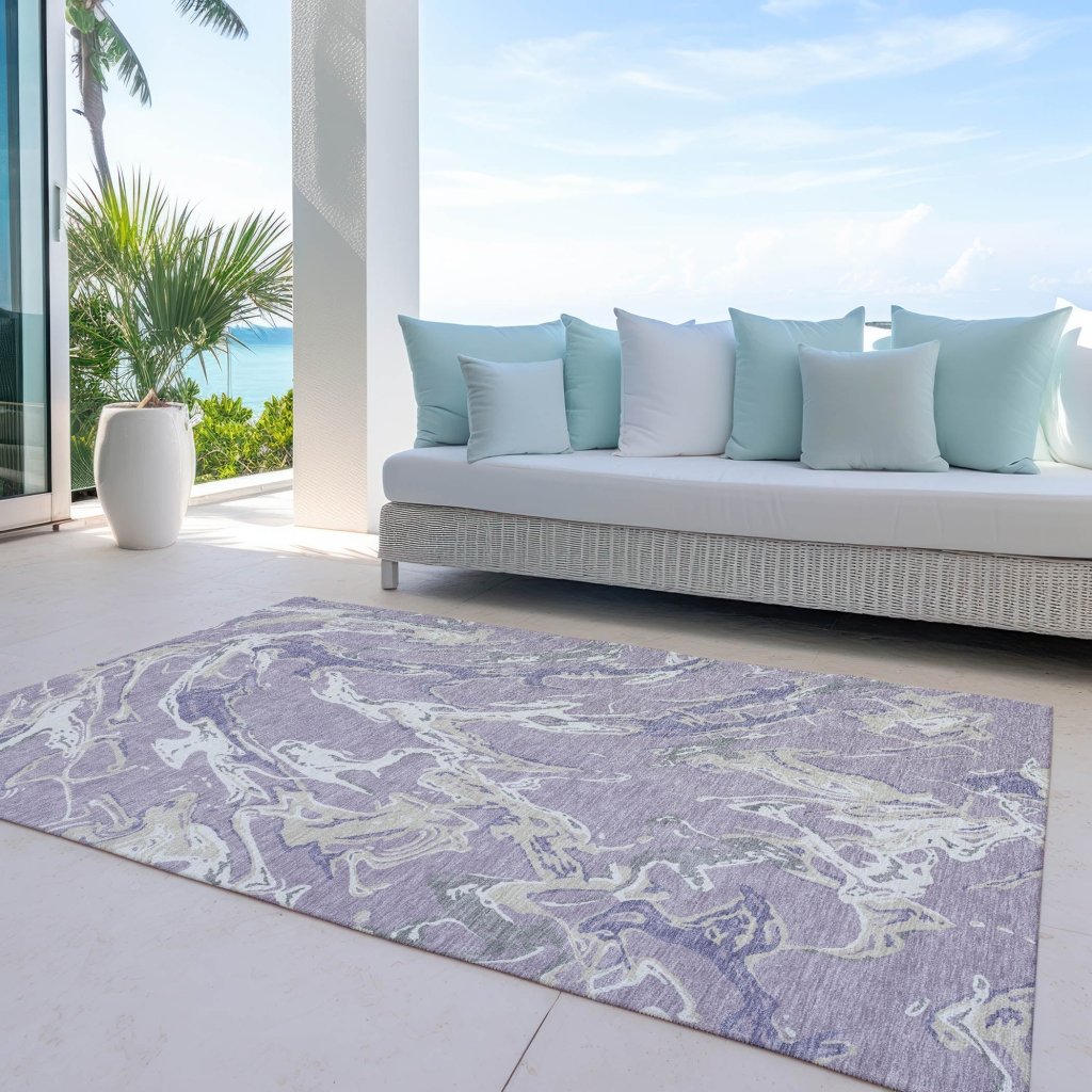 LOOMLAN Rugs Lani Purple Washable Indoor-Outdoor Rug