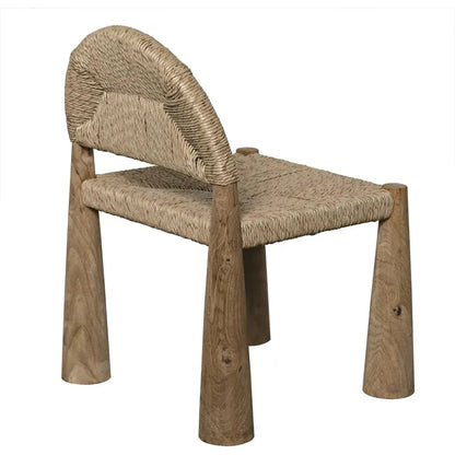 Laredo Wood Chair with Synthetic Woven - LOOMLAN - Noir - Accent Chairs