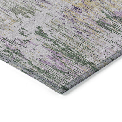 LOOMLAN Rugs Laurisse Purple Washable Indoor-Outdoor Rug