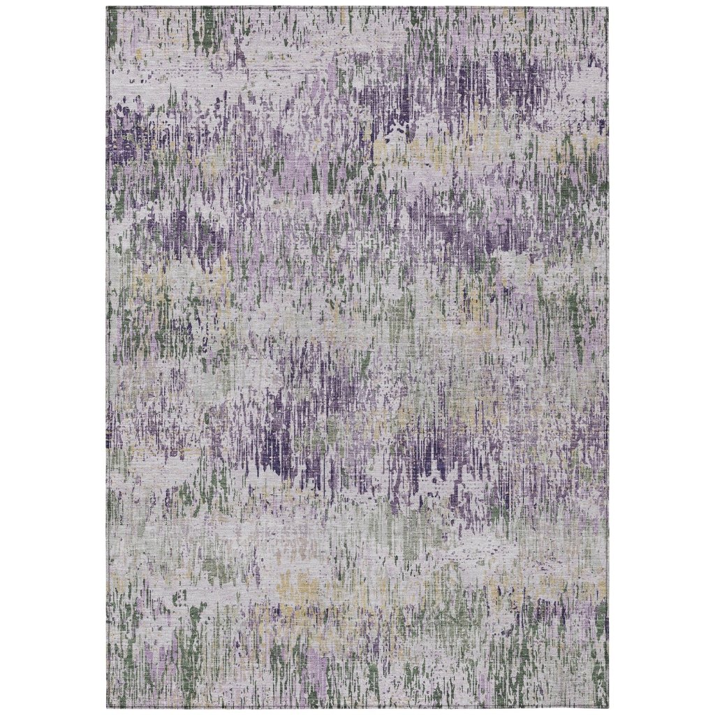 LOOMLAN Rugs Laurisse Purple Washable Indoor-Outdoor Rug