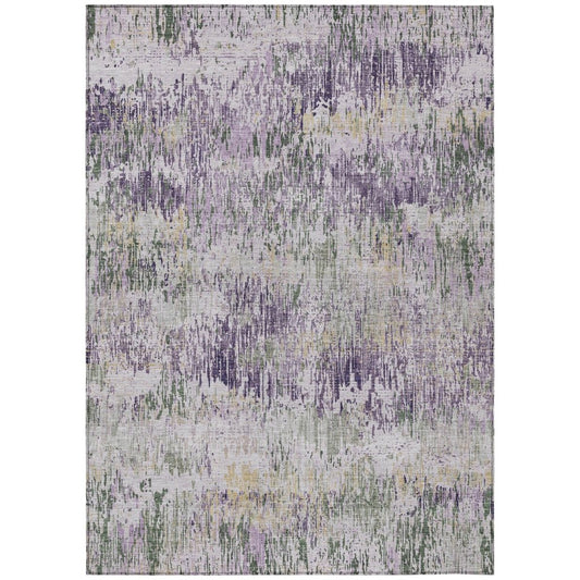LOOMLAN Rugs Laurisse Purple Washable Indoor-Outdoor Rug