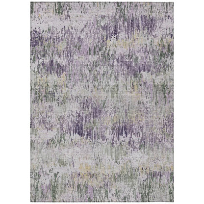 LOOMLAN Rugs Laurisse Purple Washable Indoor-Outdoor Rug