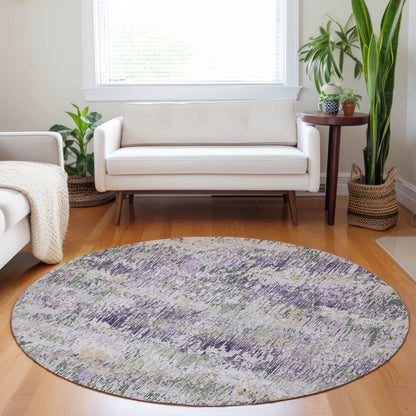 LOOMLAN Rugs Laurisse Purple Washable Indoor-Outdoor Rug