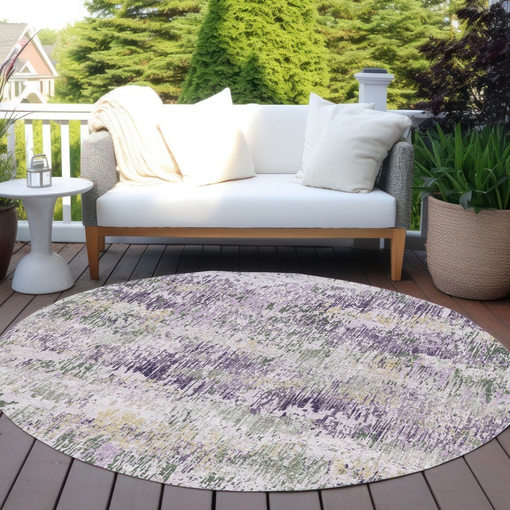 LOOMLAN Rugs Laurisse Purple Washable Indoor-Outdoor Rug