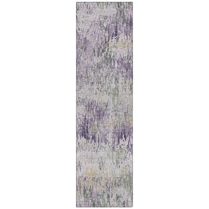 LOOMLAN Rugs Laurisse Purple Washable Indoor-Outdoor Rug