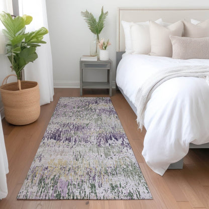 LOOMLAN Rugs Laurisse Purple Washable Indoor-Outdoor Rug
