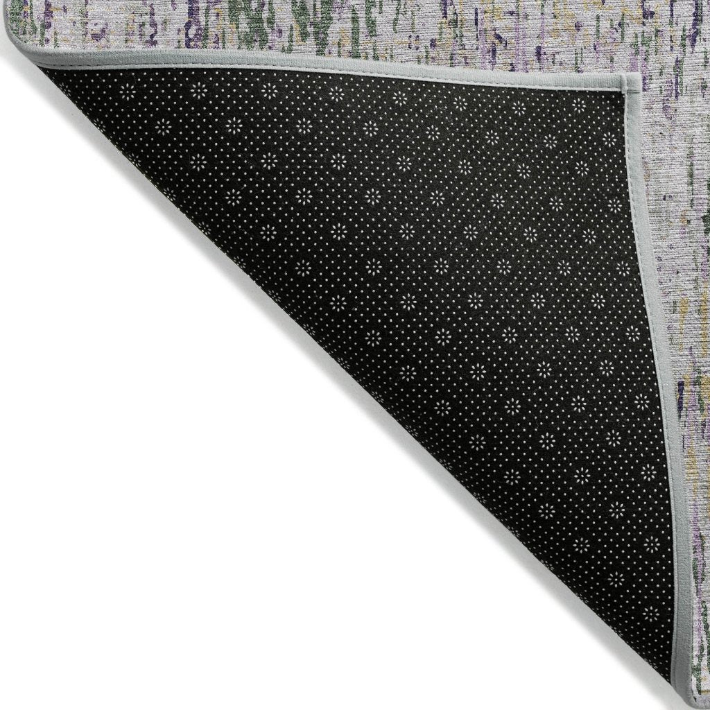 LOOMLAN Rugs Laurisse Purple Washable Indoor-Outdoor Rug