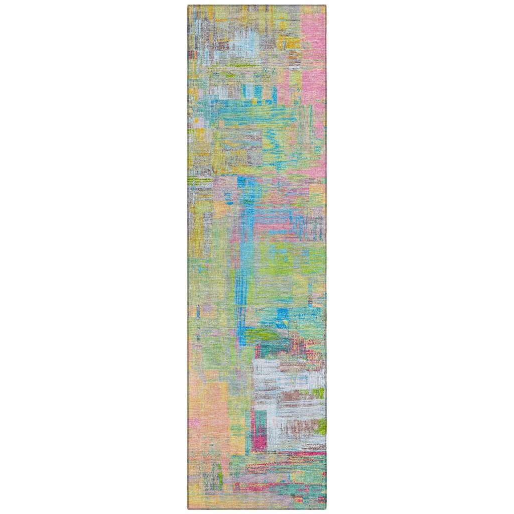 LOOMLAN Rugs Lavara Pink Washable Indoor-Outdoor Rug