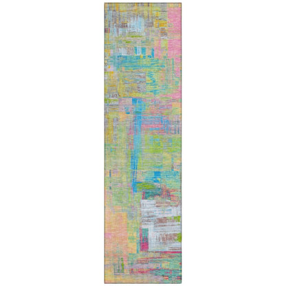 LOOMLAN Rugs Lavara Pink Washable Indoor-Outdoor Rug