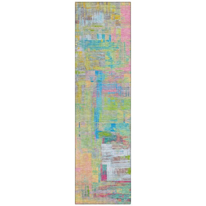 LOOMLAN Rugs Lavara Pink Washable Indoor-Outdoor Rug