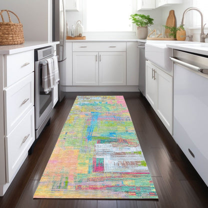 LOOMLAN Rugs Lavara Pink Washable Indoor-Outdoor Rug