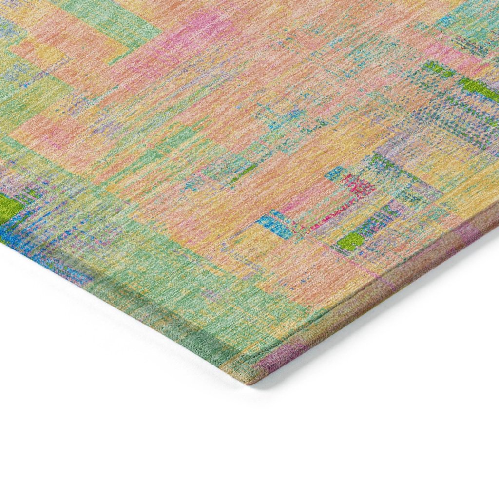 LOOMLAN Rugs Lavara Pink Washable Indoor-Outdoor Rug