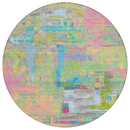 LOOMLAN Rugs Lavara Pink Washable Indoor-Outdoor Rug