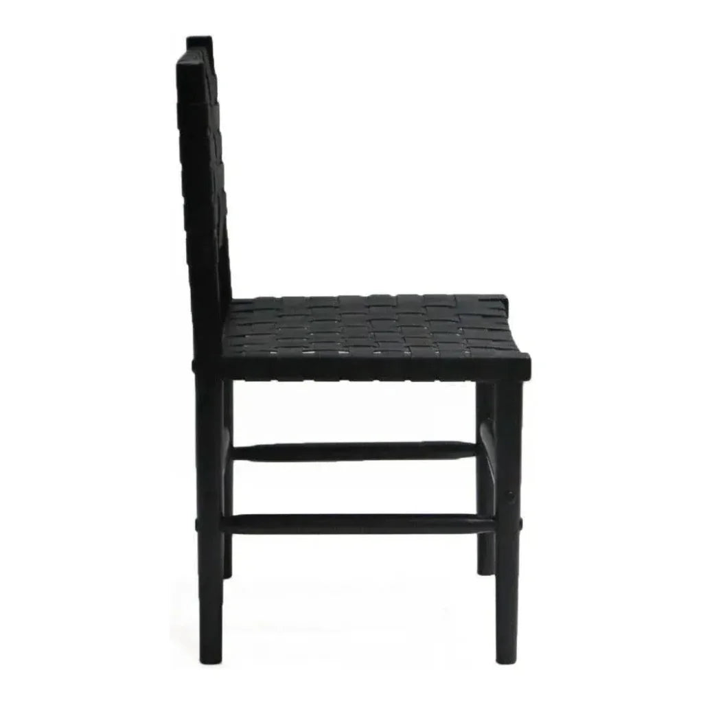 Leather Dining Chair Perry Black - LOOMLAN - Peninsula Home - Dining Chairs