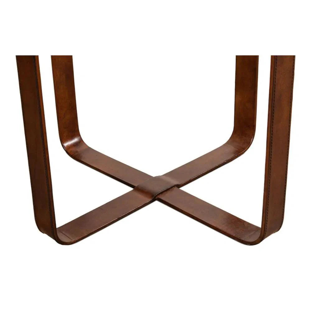 Sarreid Leather Round Harness Table
