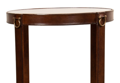 Sarreid Leather Round Harness Table