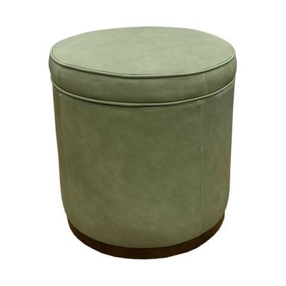 Leg Up Leather With Storage Swivel Ottoman