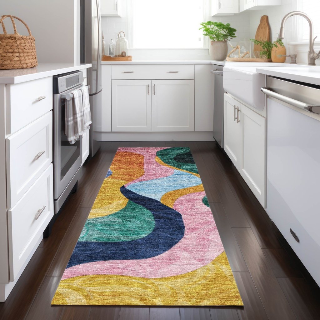 LOOMLAN Rugs Leo Green Washable Indoor-Outdoor Rug