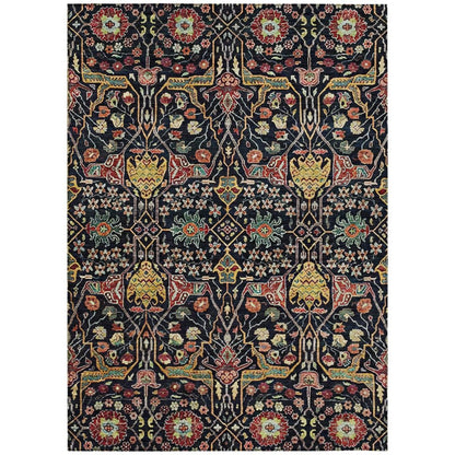LOOMLAN Rugs Leon Black Washable Indoor-Outdoor Rug