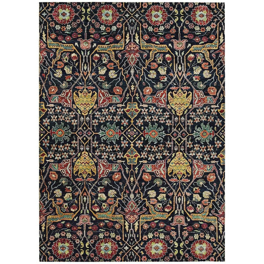 LOOMLAN Rugs Leon Black Washable Indoor-Outdoor Rug