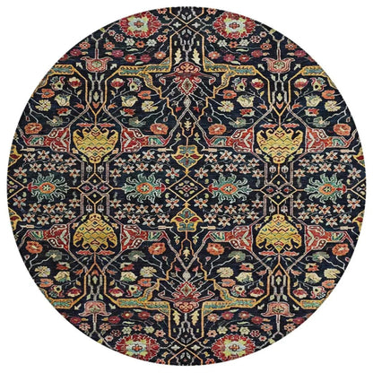 LOOMLAN Rugs Leon Black Washable Indoor-Outdoor Rug