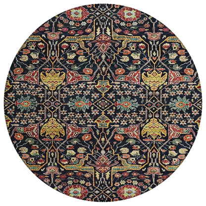 LOOMLAN Rugs Leon Black Washable Indoor-Outdoor Rug