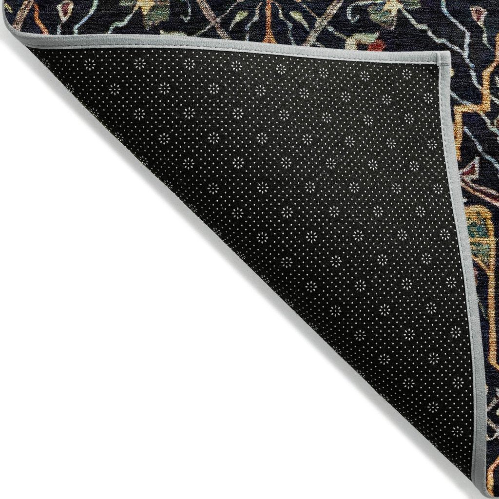 LOOMLAN Rugs Leon Black Washable Indoor-Outdoor Rug