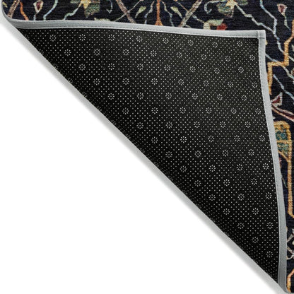 LOOMLAN Rugs Leon Black Washable Indoor-Outdoor Rug