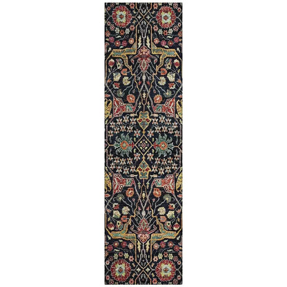 LOOMLAN Rugs Leon Black Washable Indoor-Outdoor Rug