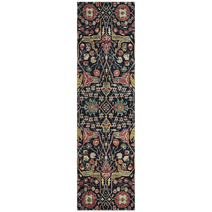 LOOMLAN Rugs Leon Black Washable Indoor-Outdoor Rug
