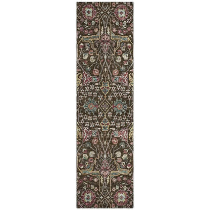 LOOMLAN Rugs Leon Brown Washable Indoor-Outdoor Rug