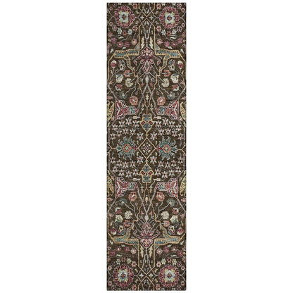 LOOMLAN Rugs Leon Brown Washable Indoor-Outdoor Rug