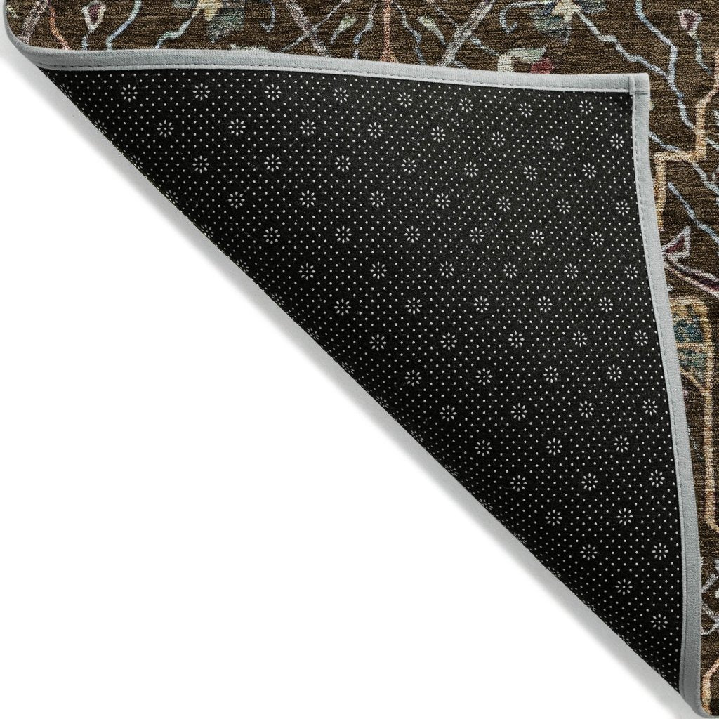 LOOMLAN Rugs Leon Brown Washable Indoor-Outdoor Rug