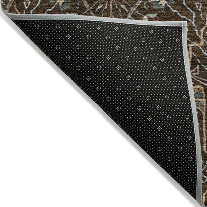 LOOMLAN Rugs Leon Brown Washable Indoor-Outdoor Rug