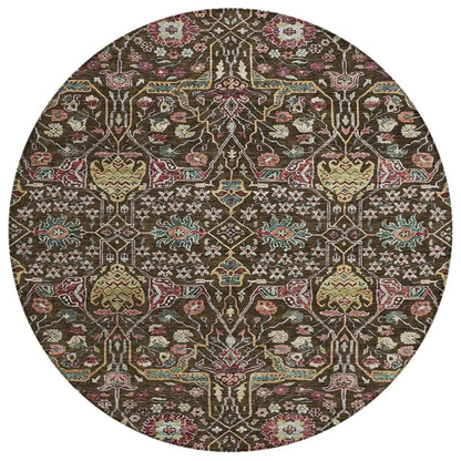 LOOMLAN Rugs Leon Brown Washable Indoor-Outdoor Rug