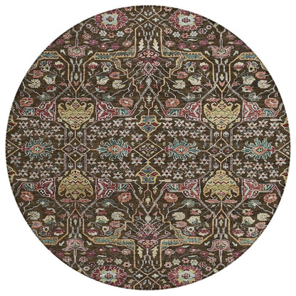 LOOMLAN Rugs Leon Brown Washable Indoor-Outdoor Rug
