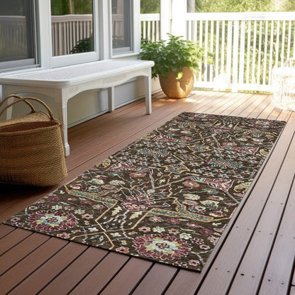 LOOMLAN Rugs Leon Brown Washable Indoor-Outdoor Rug