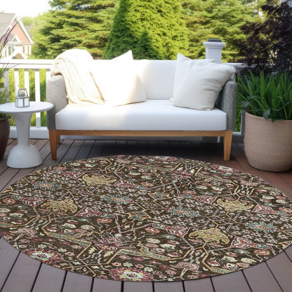 LOOMLAN Rugs Leon Brown Washable Indoor-Outdoor Rug
