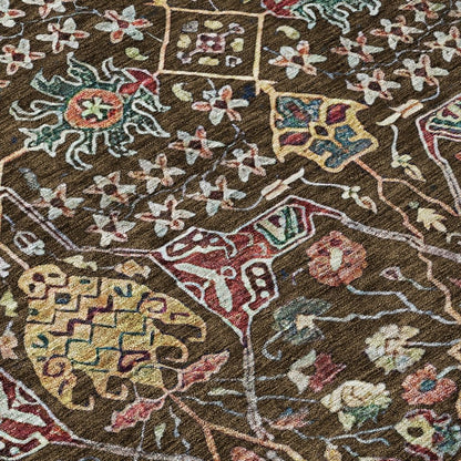 LOOMLAN Rugs Leon Brown Washable Indoor-Outdoor Rug